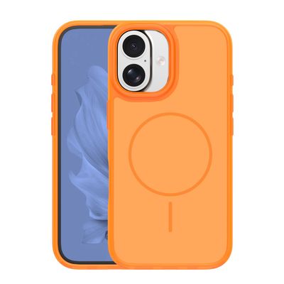 Rámové tenké Mag puzdro pre iPhone 16 6,1" oranžové