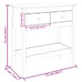 vidaXL Konzolový stolík čierny 75x35x75 cm masívne borovicové drevo