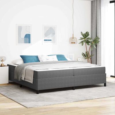 vidaXL Rám postele s matracmi Svetlosivá 200 x 200 cm látka