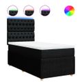 vidaXL Posteľný rám boxspring s matracom čierny 80x200 cm látka