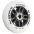 Matné kolieska NILS Extreme PU 90x24 82A s ložiskami ABEC 9, biele, 4 ks