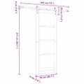 vidaXL Posuvné dvere Biela 78 x 211 cm Masívne borovicové drevo a sklo