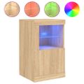 vidaXL Príručné skrinky s LED svetlami 2ks dub sonoma kompozitné drevo
