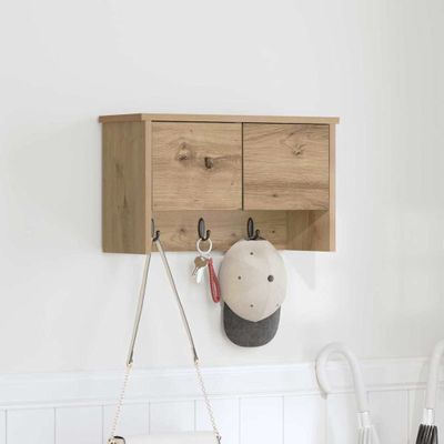 vidaXL Vešiak na stenu Nástenná montáž Remeselný dub 50 x 20 x 30 cm