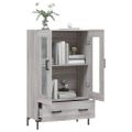 vidaXL Vysoká skrinka sivý dub sonoma 69,5x31x115 cm kompozitné drevo