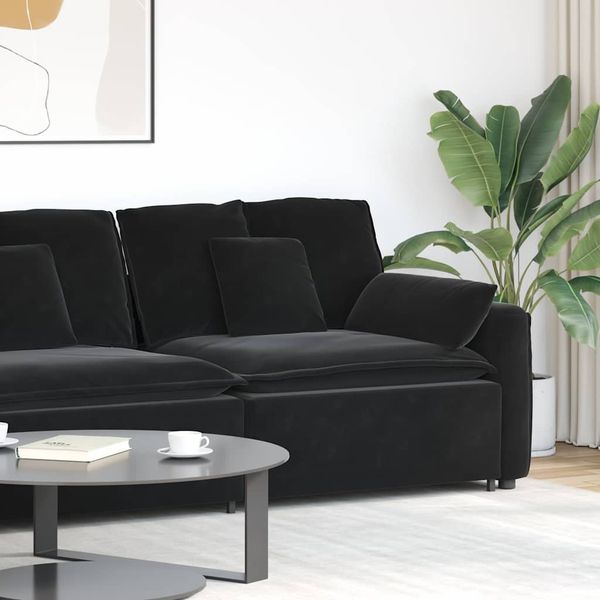 vidaXL Modulová opierka na ruky s vankúšmi, čierna 100 cm