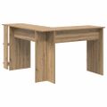 vidaXL Rohový stôl Remeselný dub Kompozitné drevo 140 x 113,5 x 75 cm
