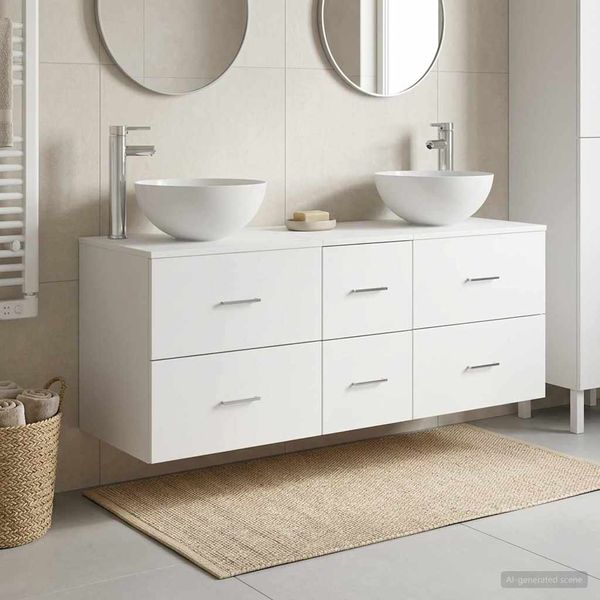 vidaXL Set kabinetov do kúpeľne 3 ks Biela 49,5 x 41 x 64,5 cm