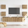 VidaXL 6 dielna súprava nástennej TV skrinky Artisan Oak