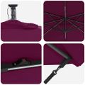 vidaXL Slnečník Bordeaux červená 249 x 249 x 250 cm Polyester a hliník