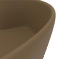 vidaXL Luxusné umývadlo, prepad, matné krémové 36x13 cm, keramika