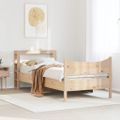 vidaXL Posteľný rám s čelom biely 75x190 cm borovicový masív