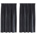 vidaXL Zatemňovacie závesy 2 ks Tmavosivá 140 x 140 cm Zamat