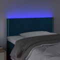 vidaXL Čelo postele s LED tmavomodrá 90x5x78/88 cm zamat