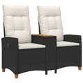 vidaXL Hojdačka s tabletou 2 -Seater 126 x 65 x 112 cm polyratan