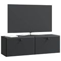vidaXL Nástenná TV skrinka 98 x 31 x 30 cm Čierna Kompozitné drevo