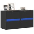 vidaXL TV nástenné skrinky s LED svetlami 2 ks čierne 41x31x45 cm