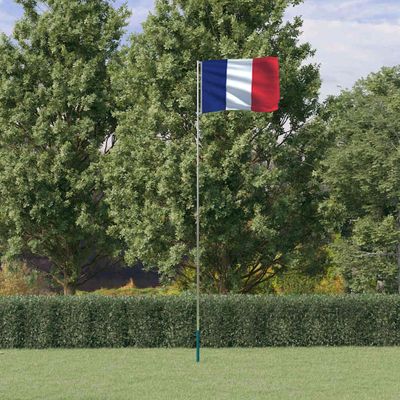 vidaXL Vlajka Francúzska a tyč 5,5 m hliník
