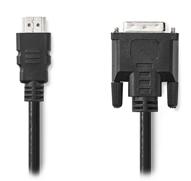 NEDIS kabel HDMI - DVI/ konektor HDMI - zástrčka DVI-D 24+1pinová/ černý/ bulk/ 2m Kabel, propojovací, zástrcka HDMI, zástrcka DVI-D 24+1pin, cerný, 2m