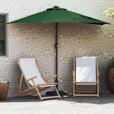 vidaXL Záhradný slnečník 294 x 150 x 224 cm Polyester a oceľ Zelená