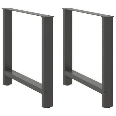 vidaXL Nohy k jedálenskému stolu, antracitové, 2 ks, 80 x (72-73) cm, oceľové