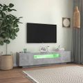 vidaXL TV skrinka s LED svetlami betónovosivá 160x35x40 cm