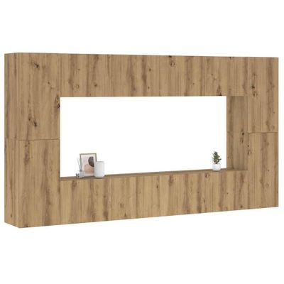 VidaXL 8 dielna súprava nástennej TV skrinky Artisan Oak