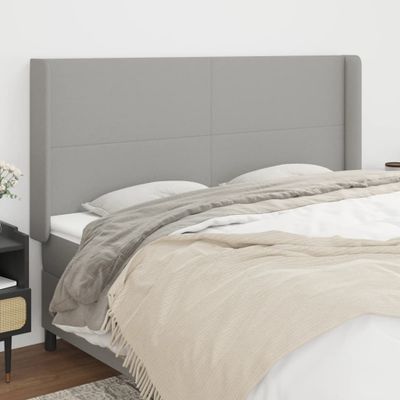 vidaXL Čelo postele so záhybmi bledosivé 183x16x118/128 cm látka