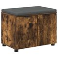vidaXL Predsieňová lavica s vankúšom Údený Dub 60 x 38 x 46 cm