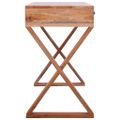 vidaXL Počítačový stôl prírodný 115x47x77 cm masívne mahagónové drevo