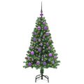 vidaXL Umelý vianočný stromček Zelená 120 cm PVC a Oceľ a Plast