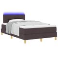 vidaXL LED box s pružinami s LED pásikmi Tmavohnedá 120 x 190 cm látka