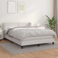 vidaXL Boxspring posteľ s matracom biely 140x190 cm umelá koža