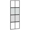 vidaXL Posuvné dvere s kovaním čierne 76x205 cm tvrdené sklo