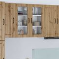vidaXL Nástenný sklenený kabinet LUCCA Dub artisan 80 x 31 x 80 cm