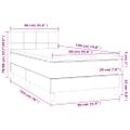 vidaXL Posteľný rám boxsping s matracom bledosivý 90x190 cm zamat