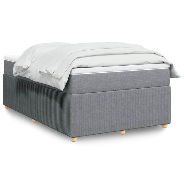 vidaXL Boxspring posteľ s matracom bledosivá 120x190 cm látka