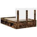 vidaXL Rám postele Dymová dub 120 x 190 cm Masívne borovicové drevo