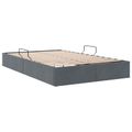 vidaXL Otomanový posteľný rám s úložiskom Tmavosivá 120 x 200 cm Zamat