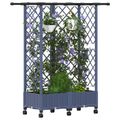 vidaXL Vyvýšený záhon s mriežkou a strechou Sivá 124 x 40 x 127 cm PP