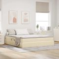 vidaXL Postel s úložným prostorem a matrací Krémová 180 x 200 cm