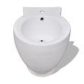 vidaXL Okrúhly stojaci bidet, biely, prvotriedna keramika