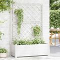 vidaXL Záhradný kvetináč s mriežkou 100x43x142 cm PP biely