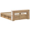 vidaXL Rám postele so skladom s čelnou doskou Dub artisan 135 x 190 cm
