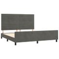 vidaXL Rám postele s čelom tmavosivý 180x200 cm zamat