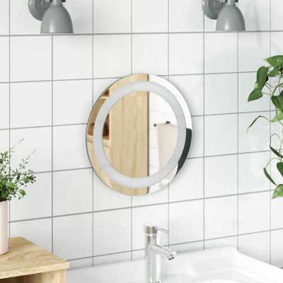 vidaXL Zrkadlo do kúpeľne s LED Priehľadná Ø 30 cm tvrdené sklo
