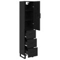 vidaXL Highboard Čierny dub 34,5 x 34 x 180 cm Kompozitné drevo