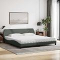vidaXL Posteľ s matracom Dover tmavosivá 200x200 cm látka