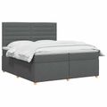 vidaXL Posteľ boxspring s matracom Tmavosivá 200 x 200 cm Látka