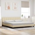 vidaXL Rám postele bez matraca Hanko krémová 200x200 cm látka